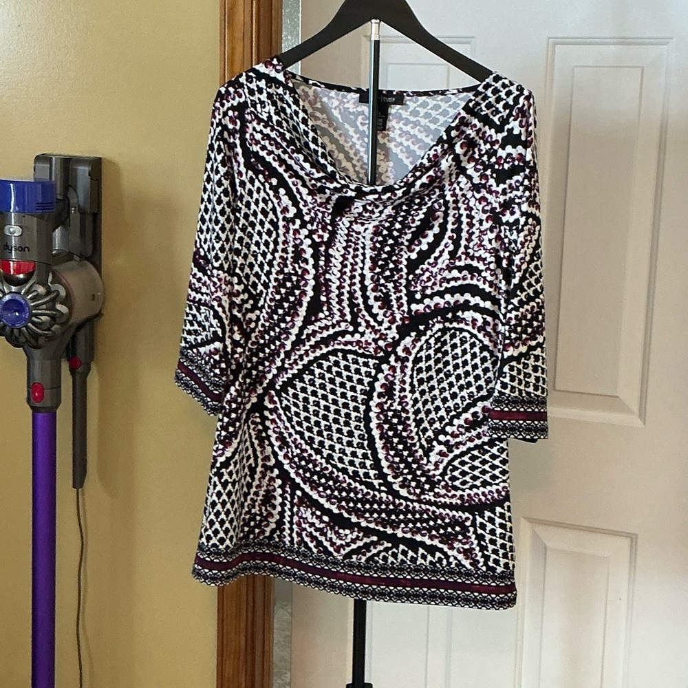 White House/Black Market Multicolor Abstract Blouse